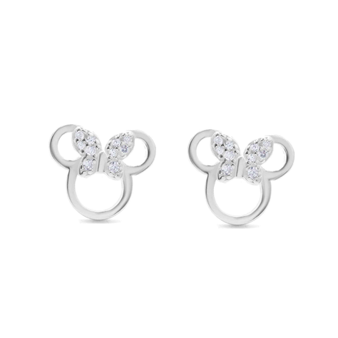 Aros De Plata Minnie Mouse Con Circones-1