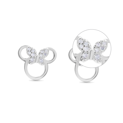 Aros De Plata Minnie Mouse Con Circones-2