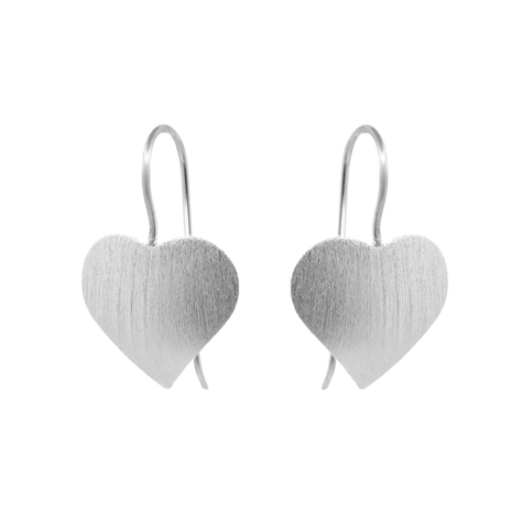 Aros de Plata Corazones Satinados-0