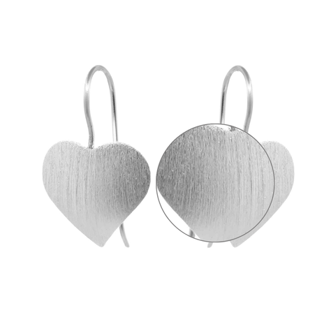 Aros de Plata Corazones Satinados-2