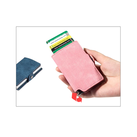 Tarjetero Con Proteccion Rfid Rosa-1