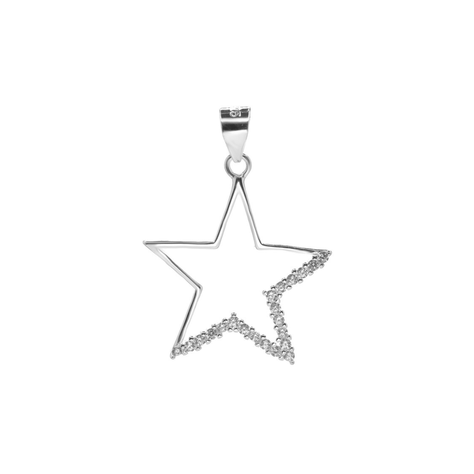Colgante de Plata Estrella Bordes con Circones-0