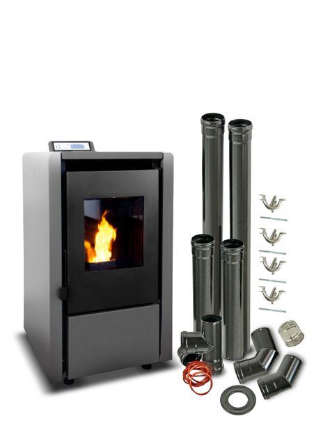 Estufa Pellet 6,2 Kw 100 M2 Wifi + Kit De Instalación-0