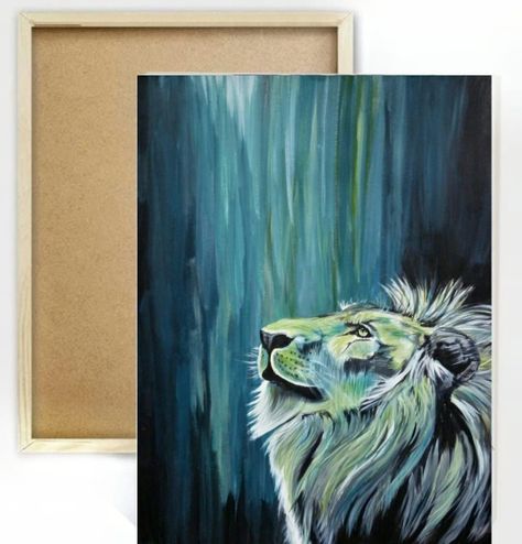 Diamond painting, pintura por diamante Rey de la selva 30x40cm con bastidor-0