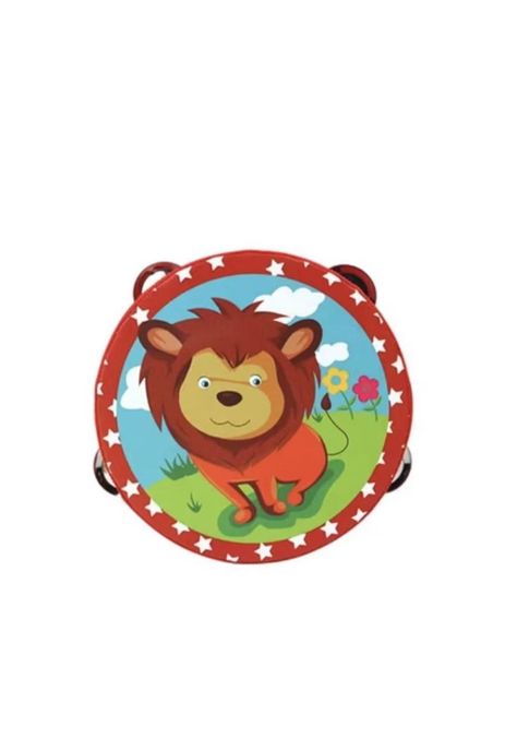 Pandero musical infantil color rojo de león PB-C8-0