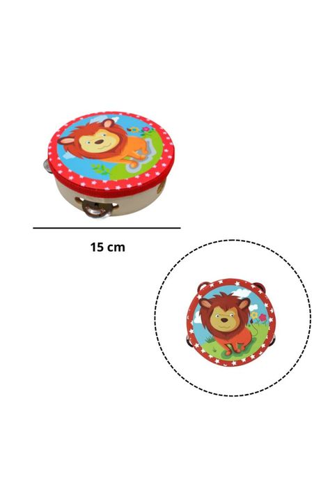Pandero musical infantil color rojo de león PB-C8-1
