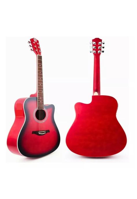 Guitarra Chelldee Cutaway 40 pulg rojo con negro PA-G2-E1-0