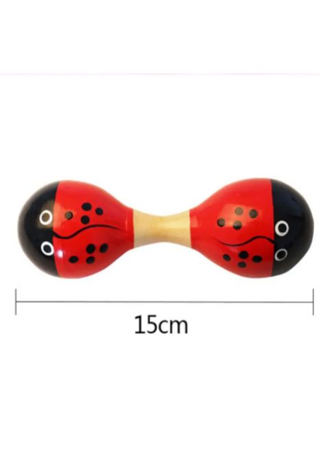 Maraca doble, martillo de madera diseño para bebes colores PB-C10-2