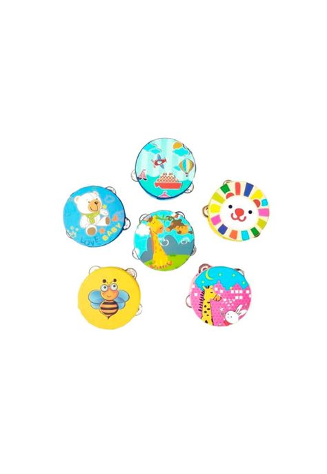 Pandero musical infantil diseño de jirafa con conejo PB-C8-3