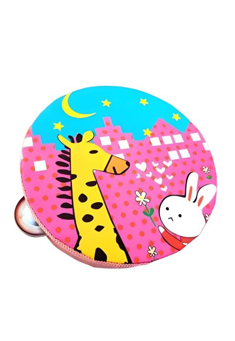 Pandero musical infantil diseño de jirafa con conejo PB-C8-0