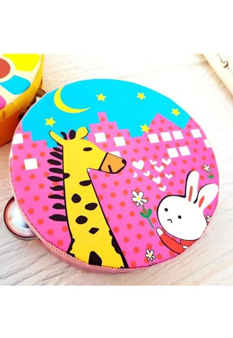 Pandero musical infantil diseño de jirafa con conejo PB-C8-2