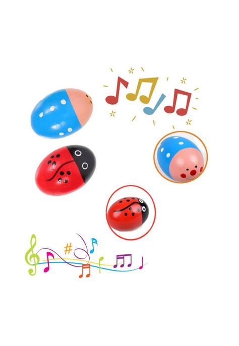 Huevitos de percusión madera diseño infantil 4 unidades  PB-C11-1