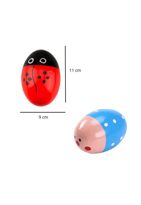 Huevitos de percusión madera diseño infantil 4 unidades  PB-C11-2