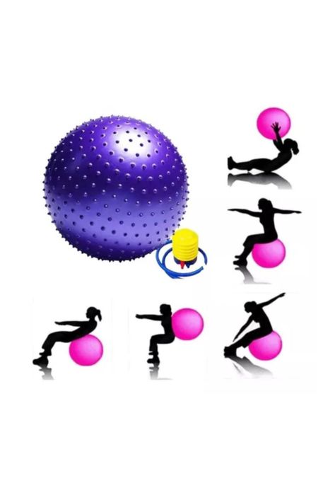 Pelota Balón Pilates / Yoga / Masaje Erizo 50-55cm Morado PA-K0-4