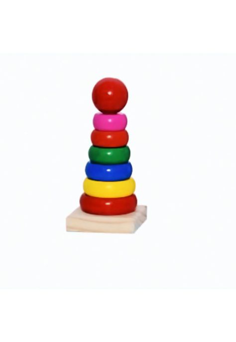 Torre con aros para encaje Rainbow Tower Juguete De Madera PB-C1-2