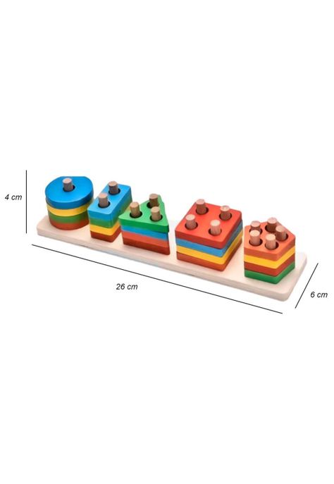 Figuras geométricas para encajar. Set de 5 figuras. Tolipa PB-B2-3
