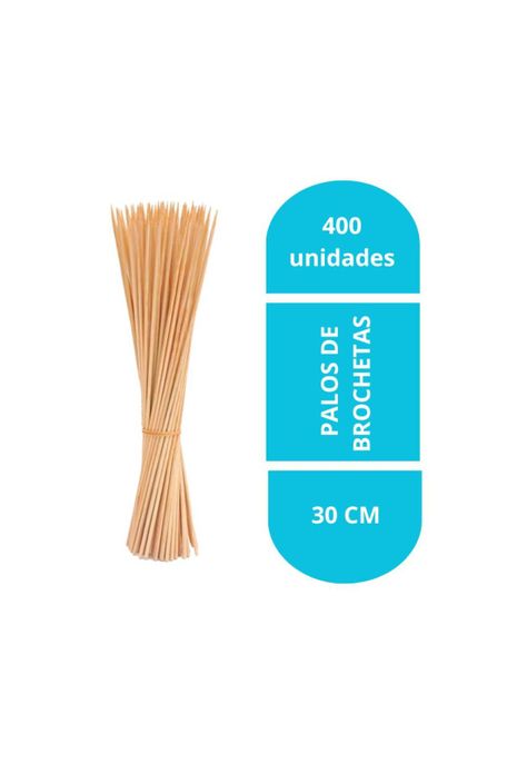 Palo de brocheta 30 cm Bambú 10 pack de 40 uni.-1