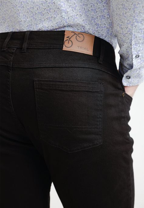 Jeans Hombre Algodón Liso Slim Naze Negro-2