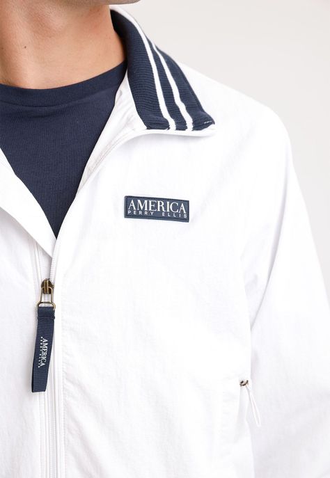 Chaqueta Hombre Cortaviento Casual Blanco-2
