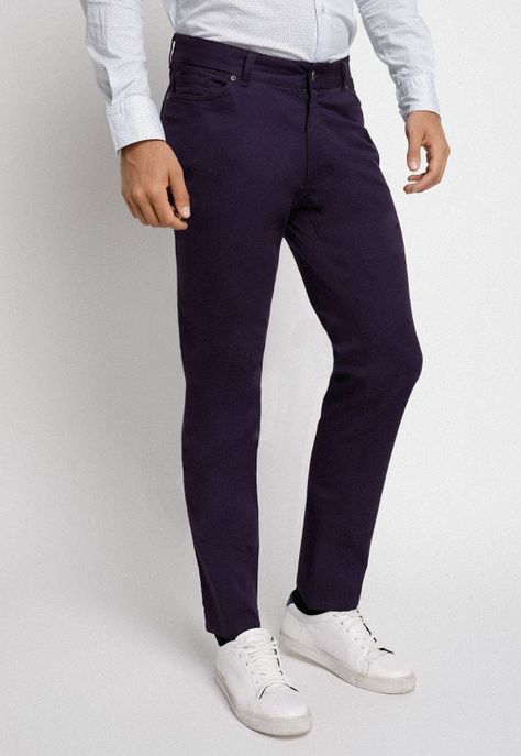 Pantalón cinco bolsillos violeta-0