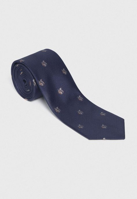 Corbata Formal Hombre Travel Seda Azul-0