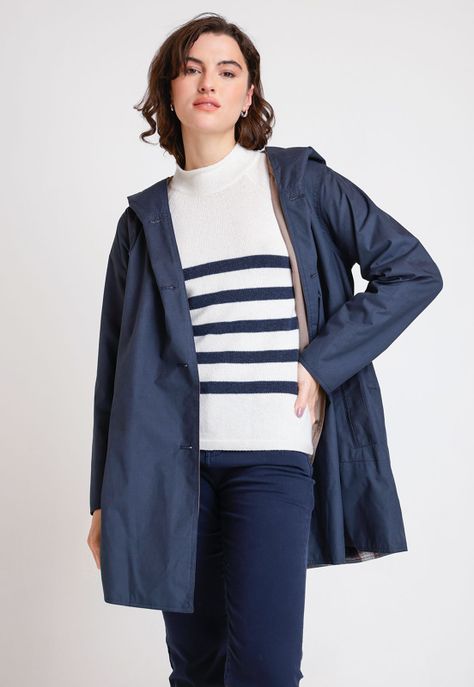 Impermeable De Mujer Modelo Salermo Color Marino-0