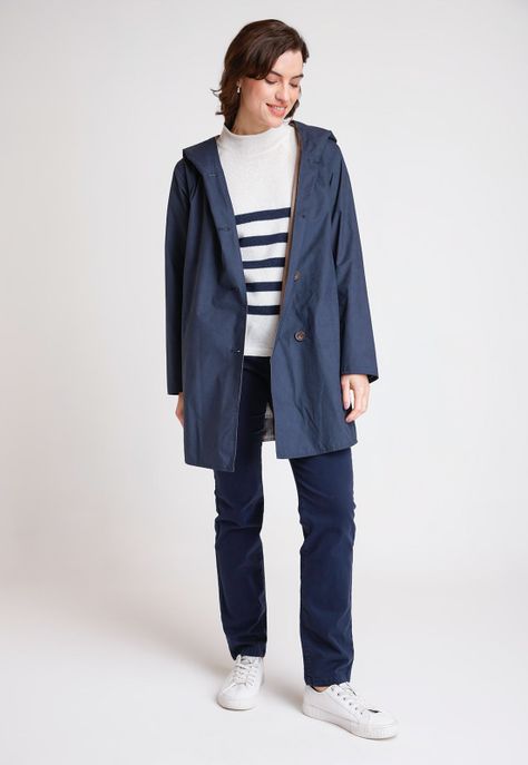Impermeable De Mujer Modelo Salermo Color Marino-3