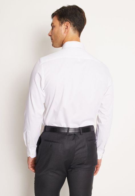 Camisa Formal Hombre Stretch (Elasticada) Blanco-1