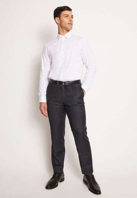 Camisa Formal Hombre Stretch (Elasticada) Blanco-3