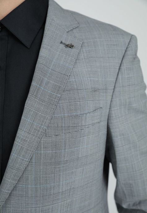 Traje Formal Hombre Slim Fit Business Lana Gris Coolmax (Tela Respirable)-2