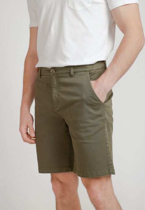 Bermuda Hombre Algodón Liso Slim Valerio Verde-0