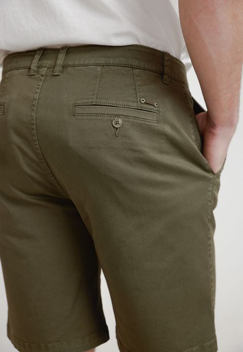 Bermuda Hombre Algodón Liso Slim Valerio Verde-2
