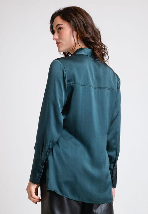 Blusa De Mujer Modelo Paris Color Petroleo-1