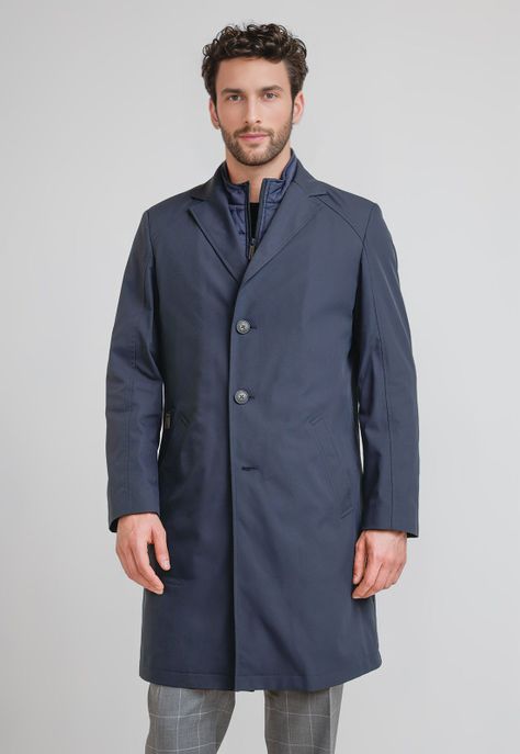 Abrigo Formal Hombre impermeable azul marino-1