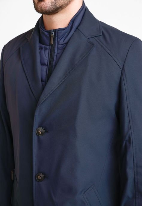 Abrigo Formal Hombre impermeable azul marino-3