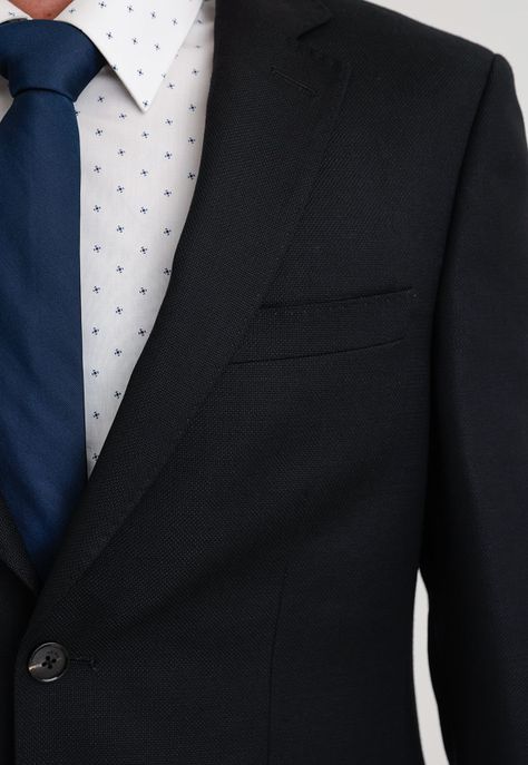 Traje Formal Hombre Lana Fantasía Slim Travel Negro-2