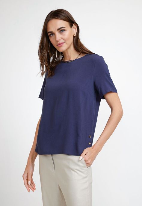 Blusa de Mujer Modelo Garza 24 Color Marino-0