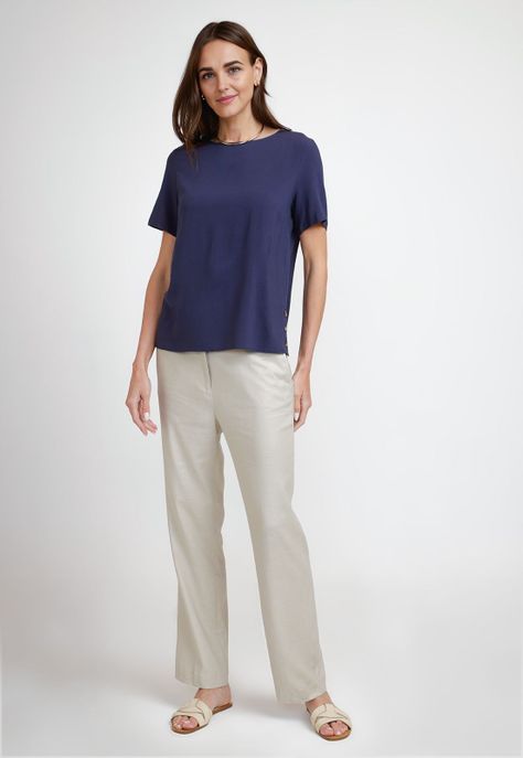 Blusa de Mujer Modelo Garza 24 Color Marino-3
