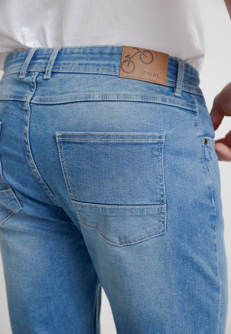 Jeans Hombre Algodón Liso Regular Nada Celeste-2
