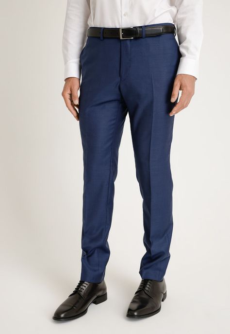 Pantalón Formal Liso Azul Azul-0