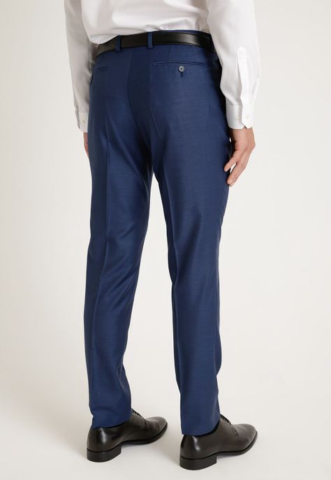 Pantalón Formal Liso Azul Azul-1