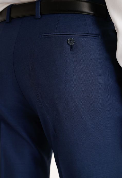 Pantalón Formal Liso Azul Azul-2