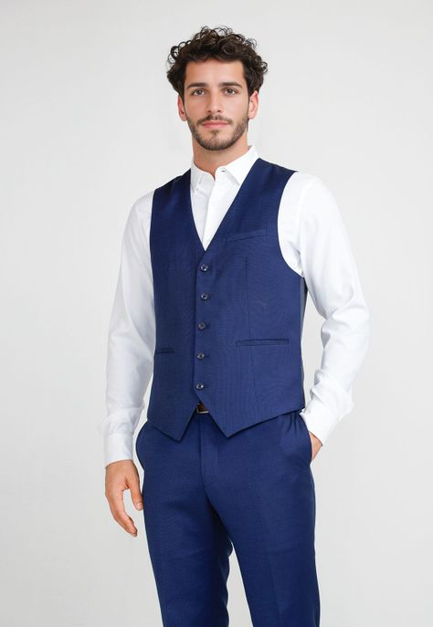 Gilet Formal Hombre Azul Medio-0