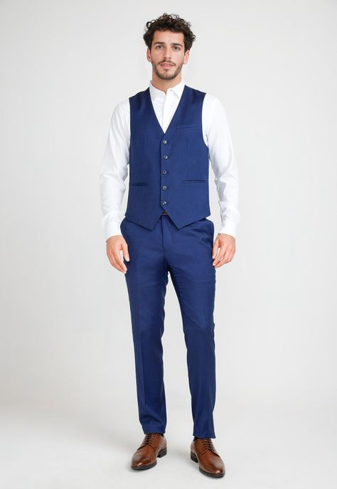 Gilet Formal Hombre Azul Medio-3