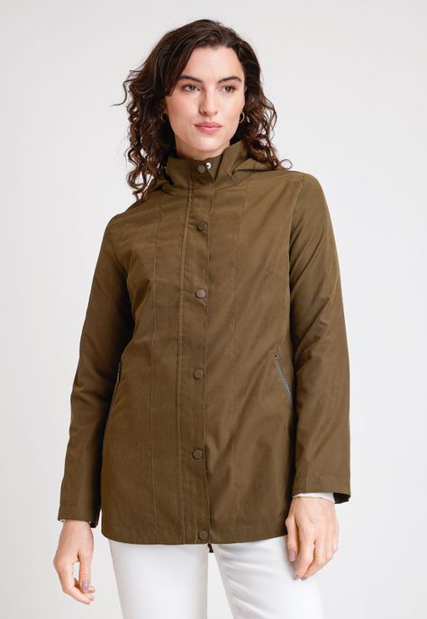 Impermeable de Mujer Modelo Bao Color Verde Musgo-0