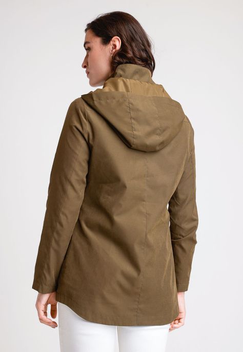 Impermeable de Mujer Modelo Bao Color Verde Musgo-1