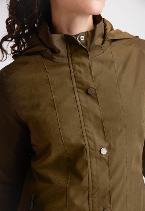 Impermeable de Mujer Modelo Bao Color Verde Musgo-2