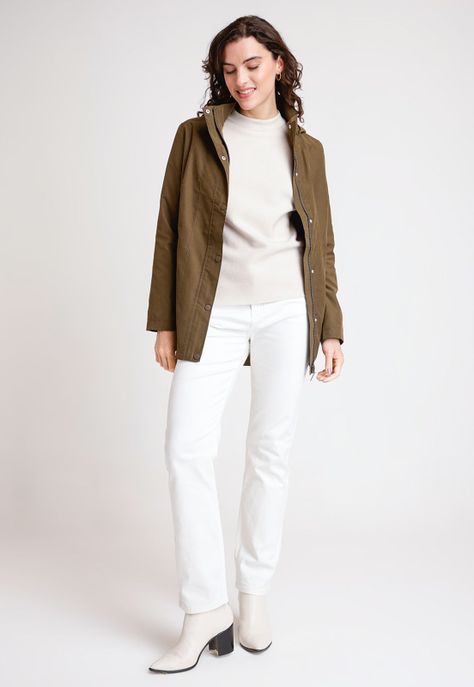Impermeable de Mujer Modelo Bao Color Verde Musgo-3