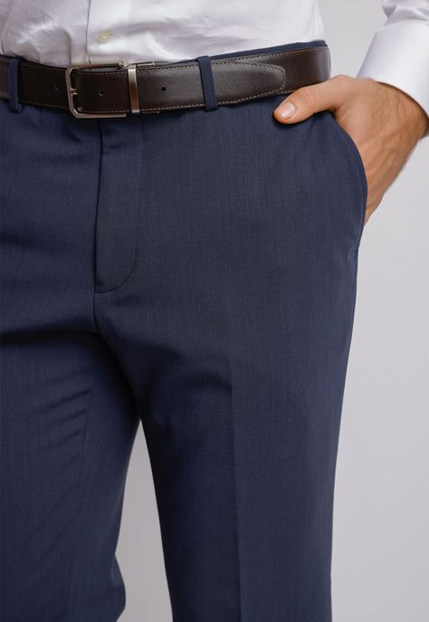 Pantalón hombre formal travel azul-1