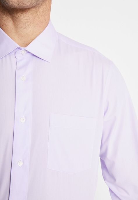 Camisa Formal Básica Lisa Regular Poplin Lila-2
